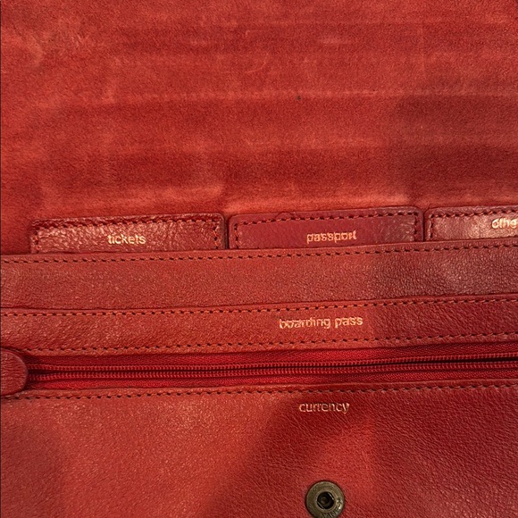 Vintage Red Leather Clutch Wallet - Picture 10 of 11
